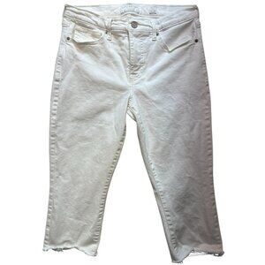 Lucky Brand Women's Sweet Crop Ankle Jeans Stretch Denim Size 10/30 White Solid